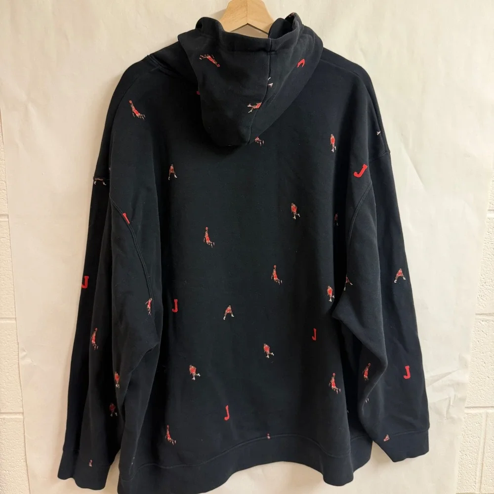 Jordan Air Jumpman‎ Essentials All Over Print Hoodie Mens 3XL Black 23 Pullover